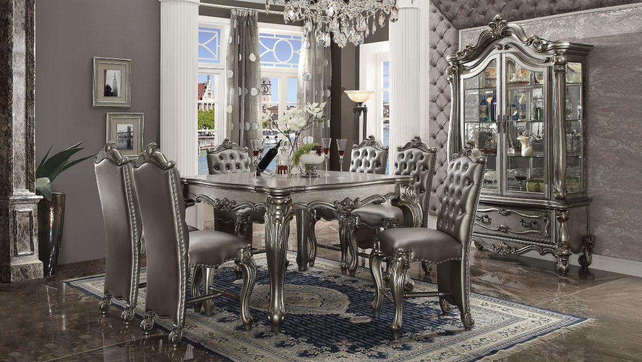 ACME Versailles Counter Height Table, Antique Platinum FredCo
