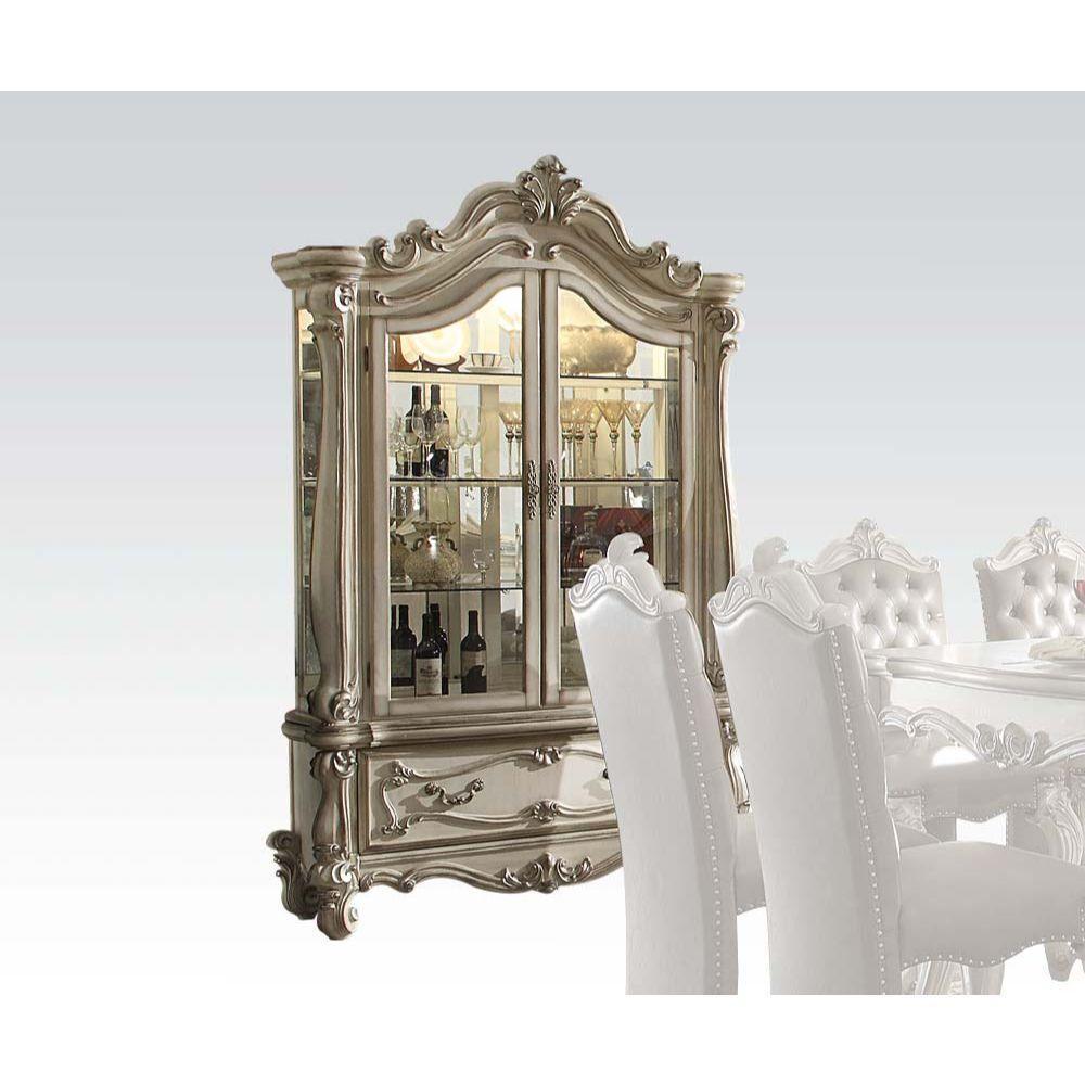 ACME Versailles Curio Cabinet, Bone White 61153 FredCo
