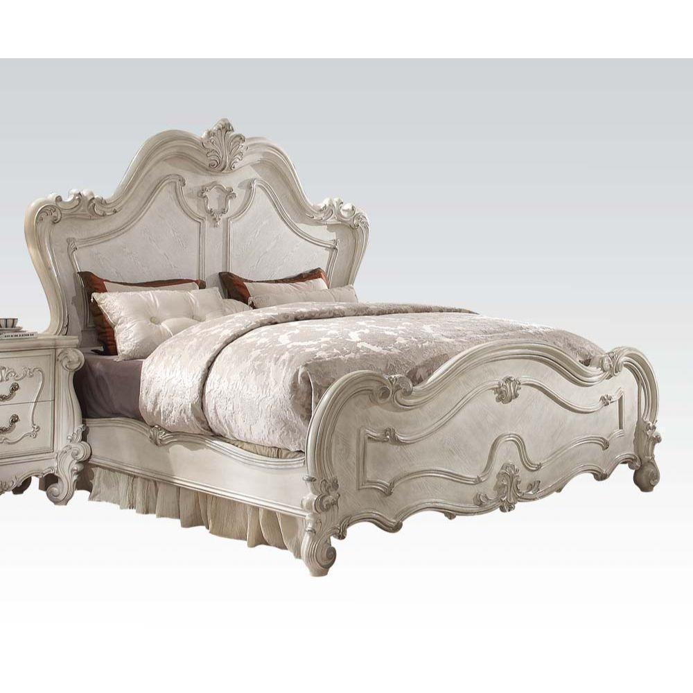 ACME Versailles Eastern King Bed, Bone White 21757EK FredCo