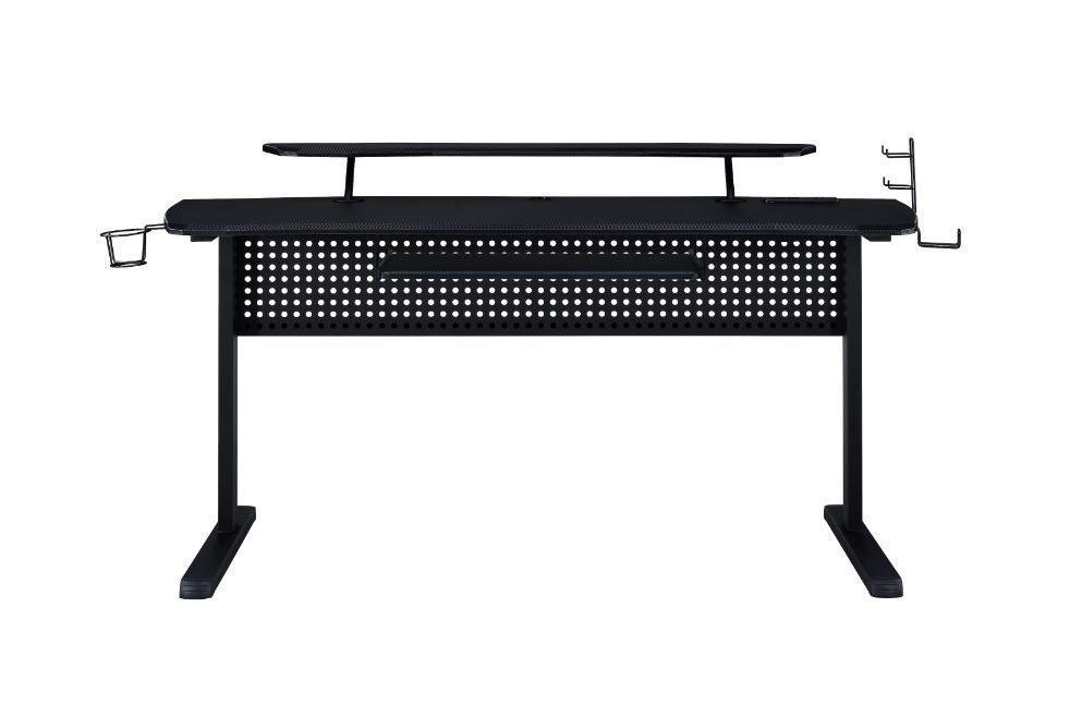 ACME Vildre Gaming Table w/USB Port, Black Finish FredCo