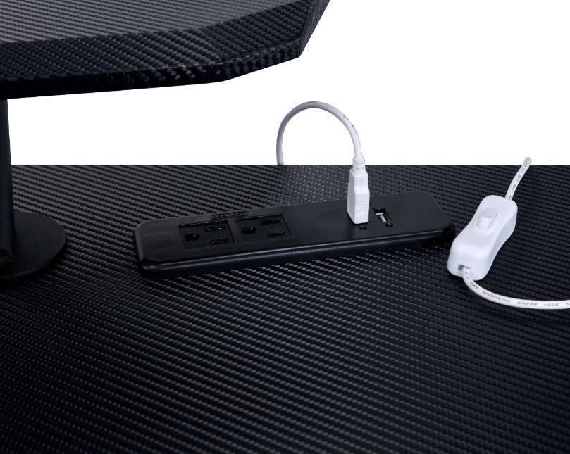 ACME Vildre Gaming Table w/USB Port, Black Finish FredCo