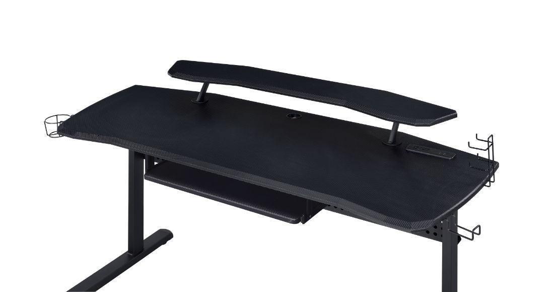 ACME Vildre Gaming Table w/USB Port, Black Finish FredCo