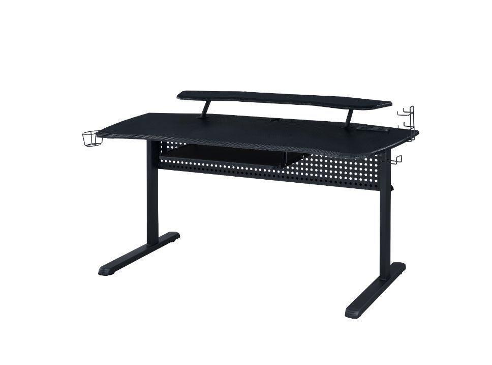 ACME Vildre Gaming Table w/USB Port, Black Finish FredCo