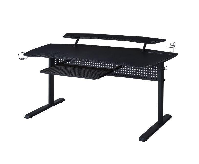 ACME Vildre Gaming Table w/USB Port, Black Finish FredCo
