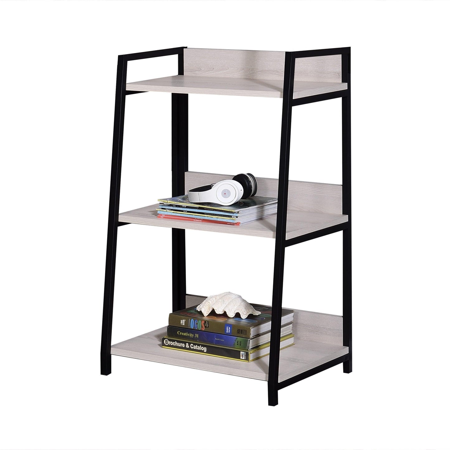 ACME Wendral Bookshelf (3-Tier), Natural & Black FredCo