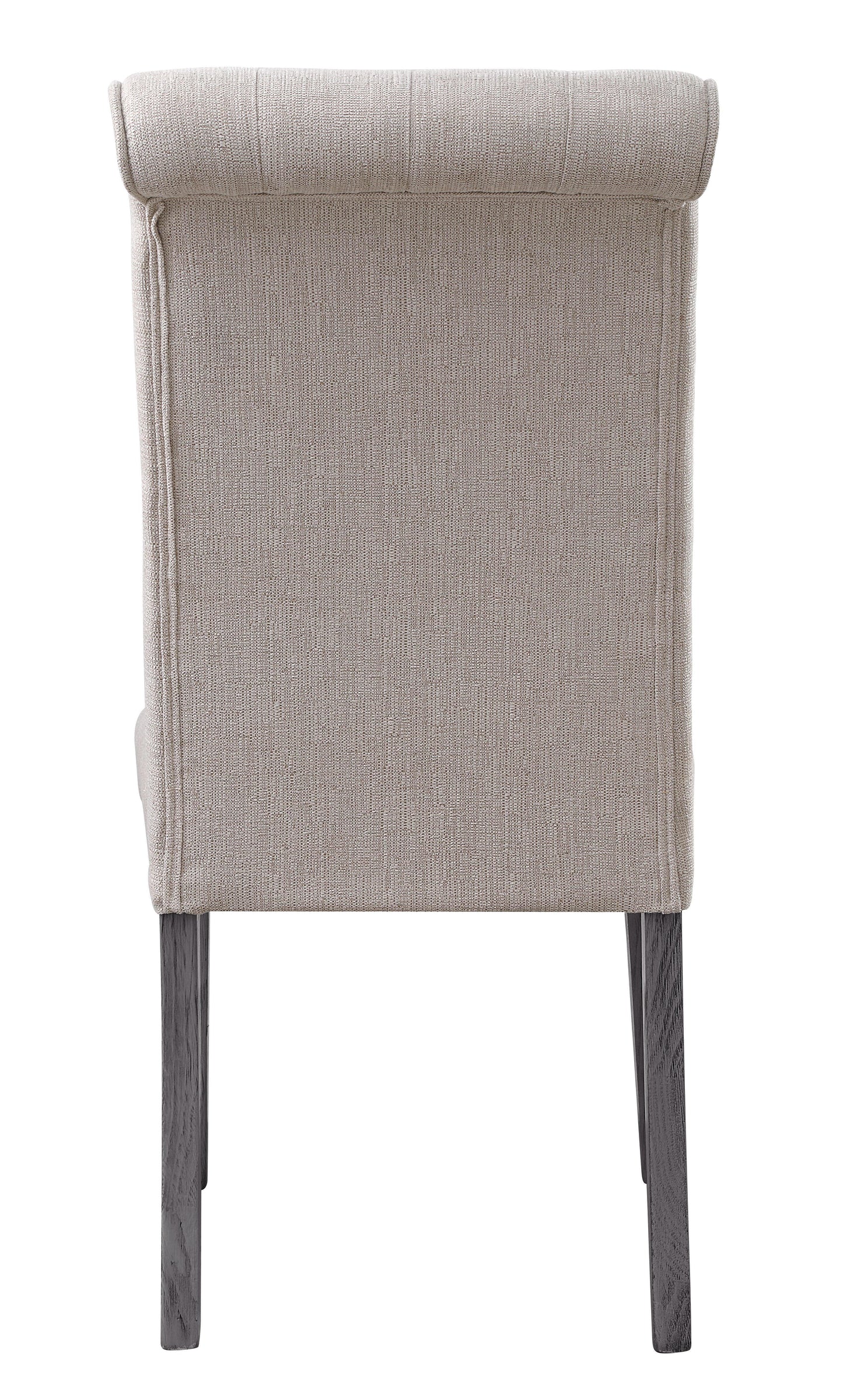 ACME Yabeina Side Chair (Set-2), Beige Linen & Gray Finish FredCo