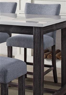 ACME Yelena Counter Height Chair (Set-2), Fabric & Weathered Espresso FredCo