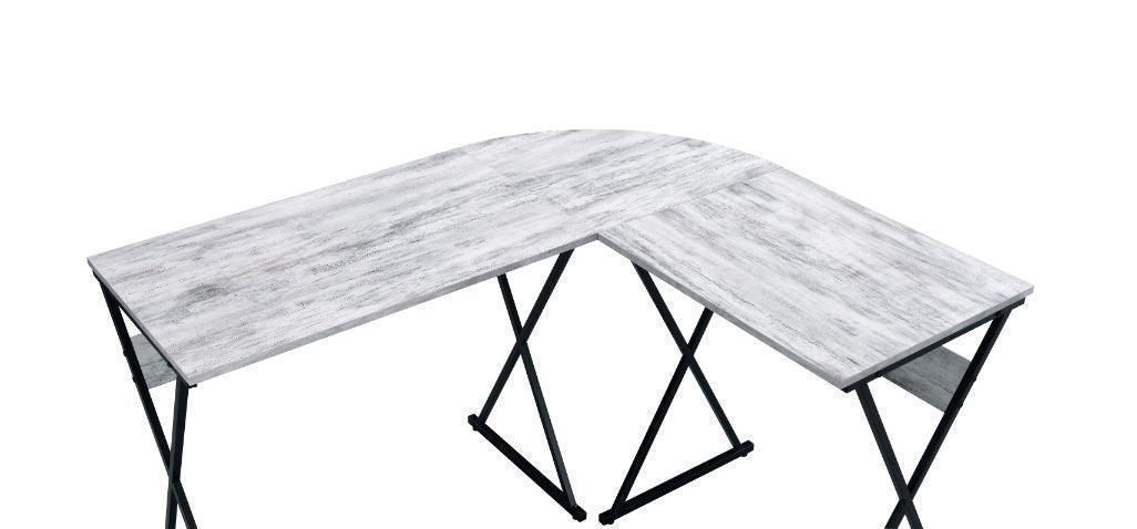 ACME Zafiri Writing Desk, Antique White & Black Finish FredCo
