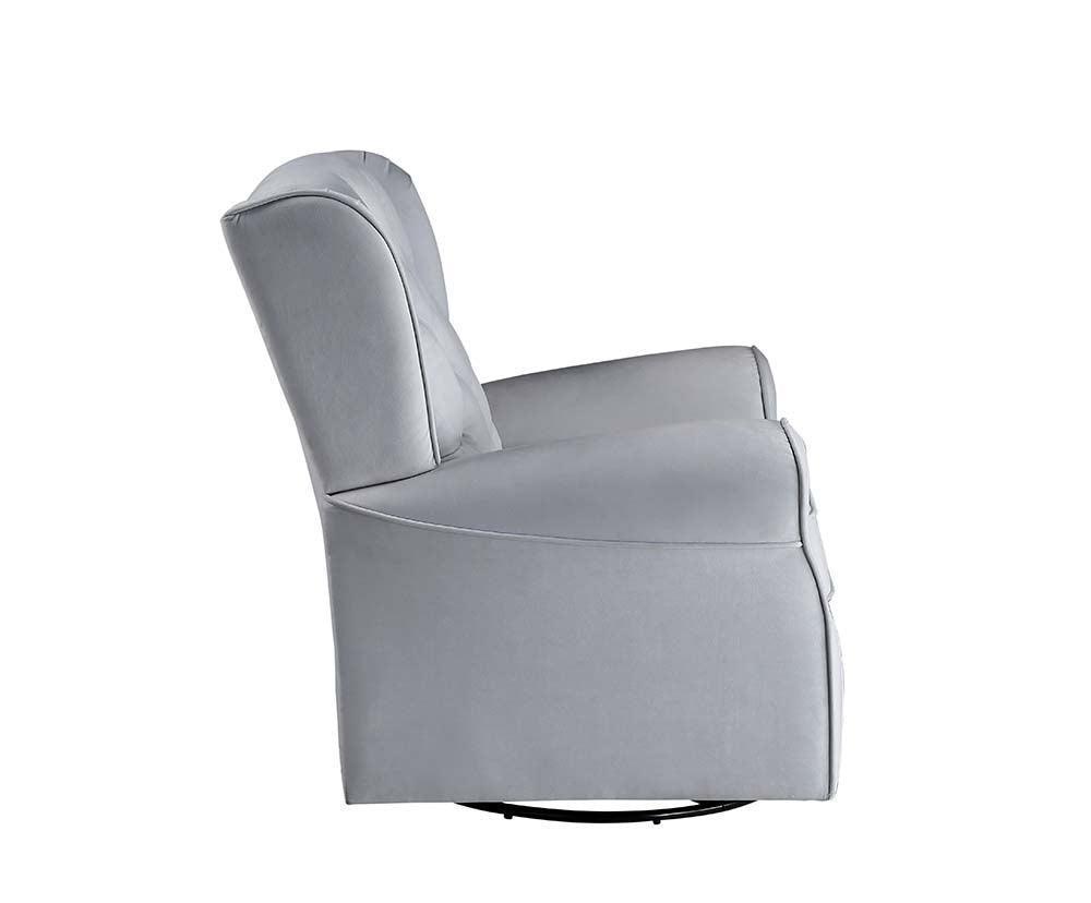 ACME Zeger Swivel Chair w/Glider , Gray Fabric FredCo
