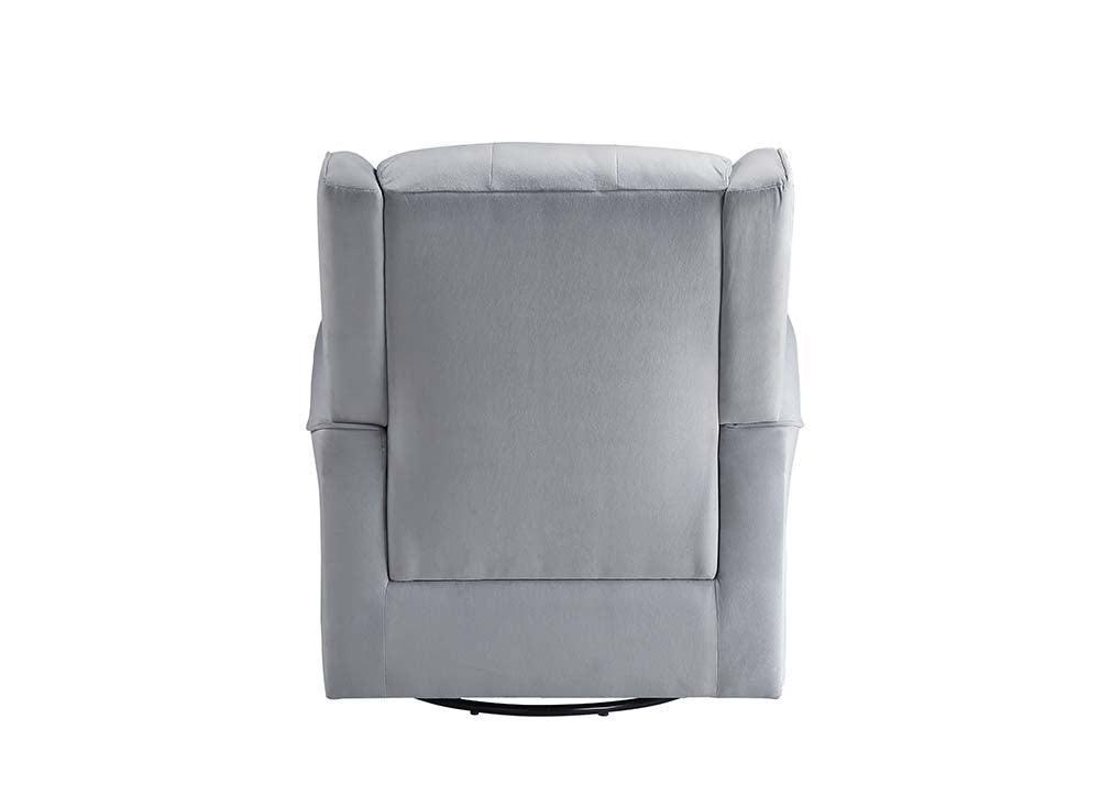 ACME Zeger Swivel Chair w/Glider , Gray Fabric FredCo