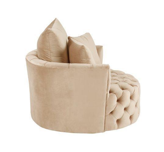 ACME Zunyas Accent Chair w/Swivel, Beige Velvet FredCo