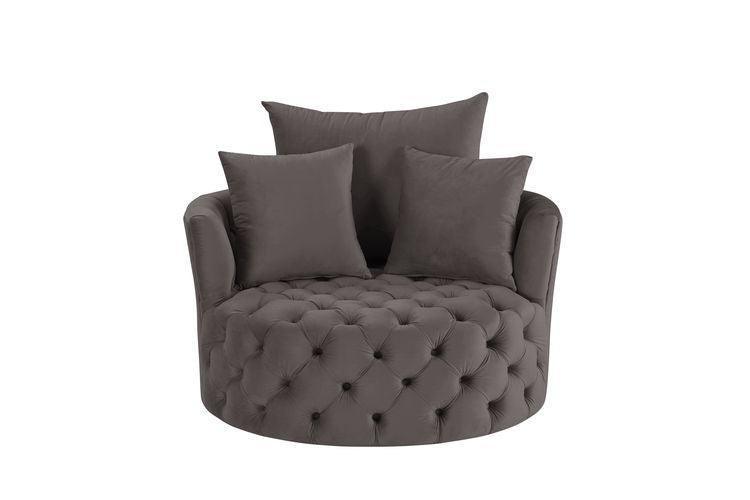 ACME Zunyas Accent Chair w/Swivel, Gray Velvet FredCo