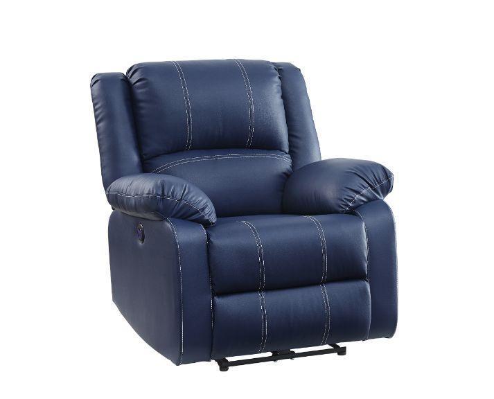 ACME Zuriel Power Recliner, Blue PU FredCo