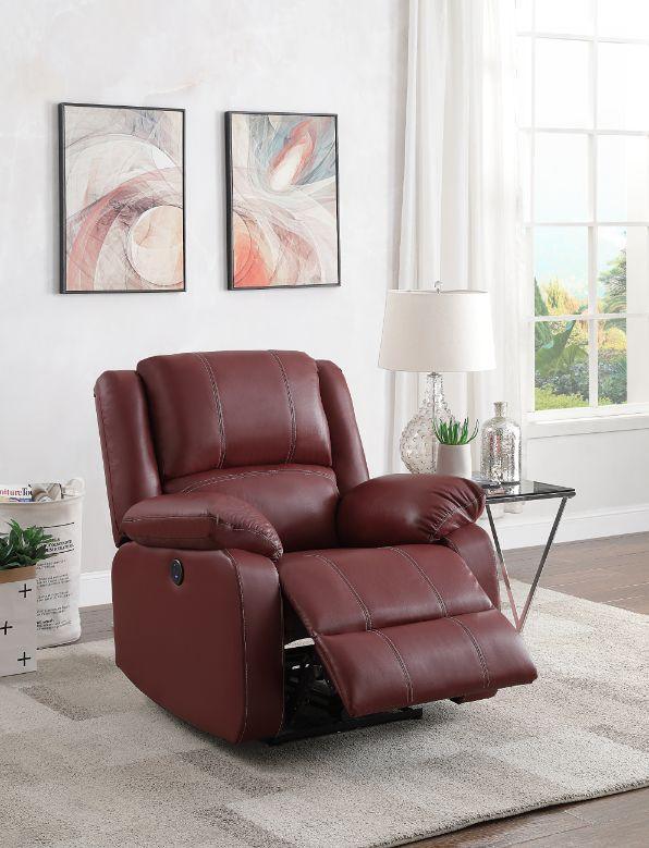 ACME Zuriel Power Recliner, Red PU FredCo