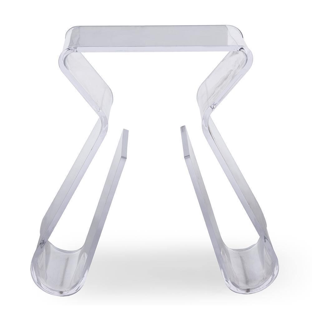 Acrylic End Table with Magazine Rack FredCo
