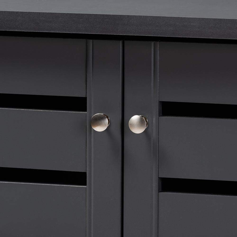 Adalwin Modern and Contemporary Dark Gray 2-Door Wooden Entryway Shoe Storage Cabinet FredCo