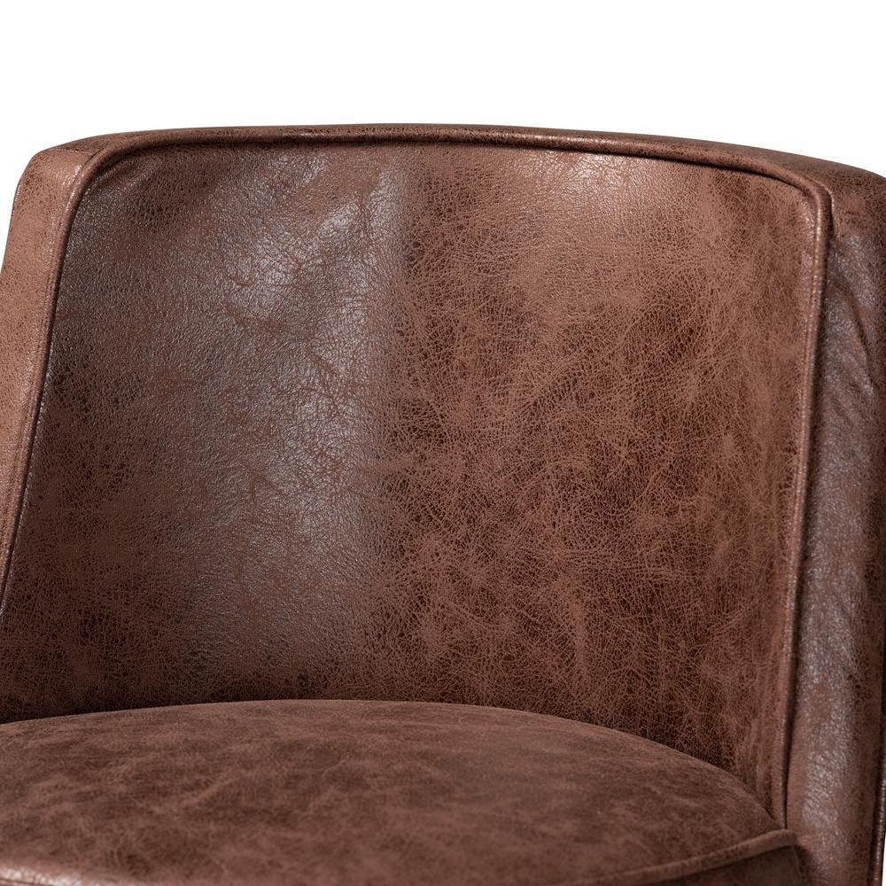 Adams Modern Transitional Distressed Brown Fabric Upholstered and Walnut Brown Finished Wood 2-Piece Bar Stool Set FredCo