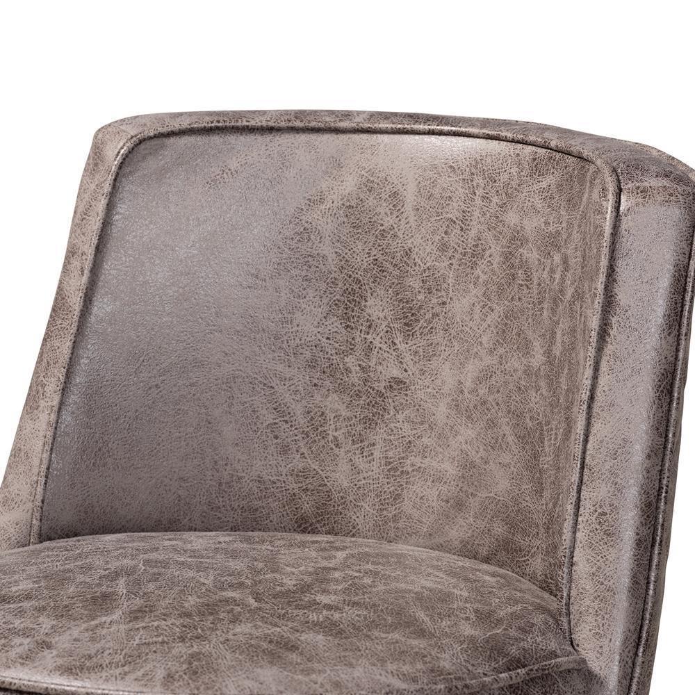 Adams Modern Transitional Distressed Grey Fabric Upholstered and Walnut Brown Finished Wood 2-Piece Bar Stool Set FredCo