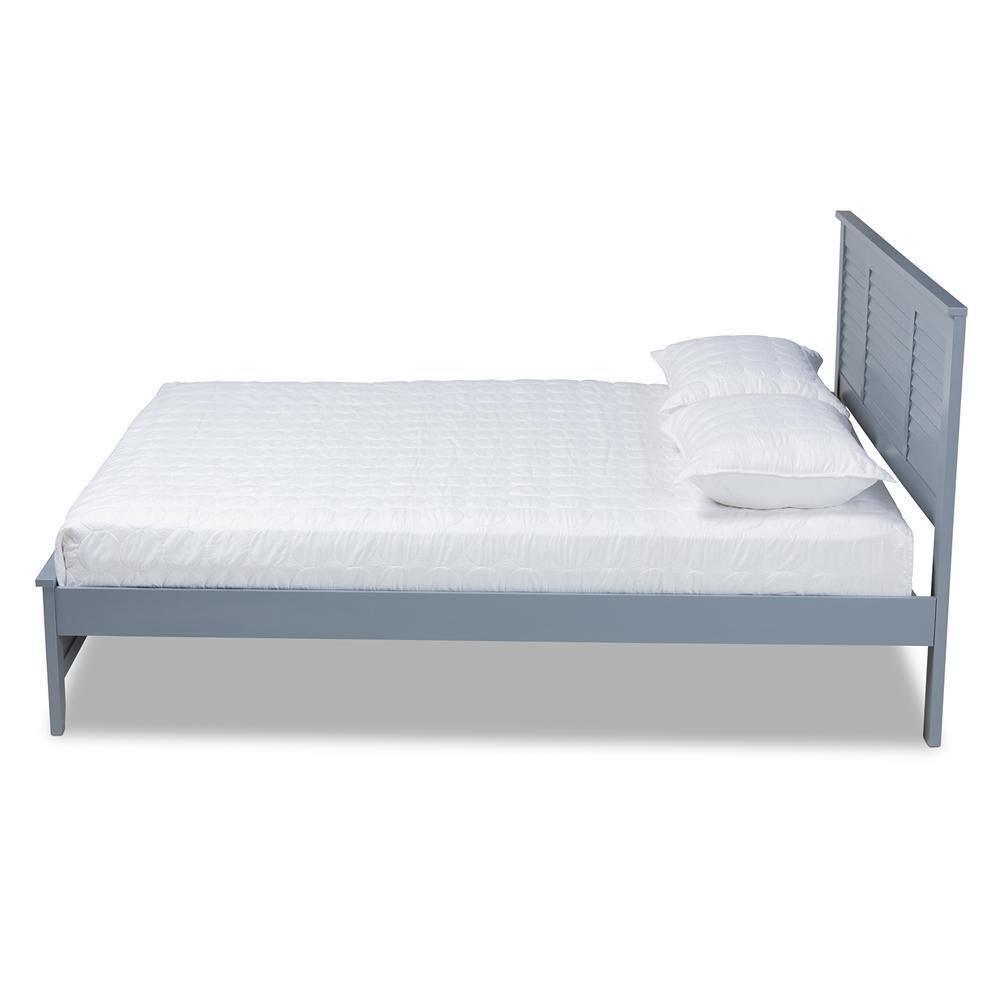 Adela Modern and Contemporary Grey Finished Wood Full Size Platform Bed FredCo