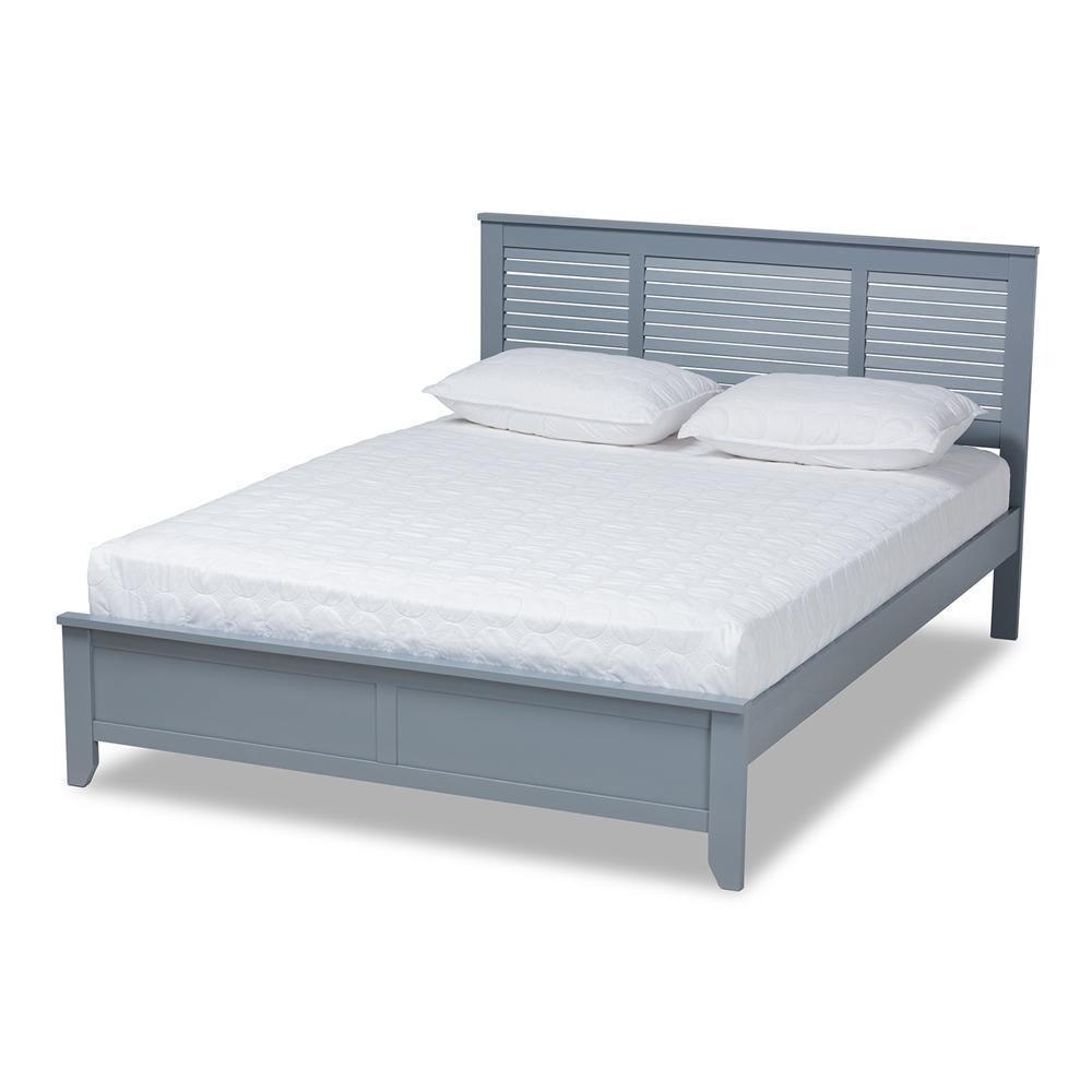 Adela Modern and Contemporary Grey Finished Wood Full Size Platform Bed FredCo