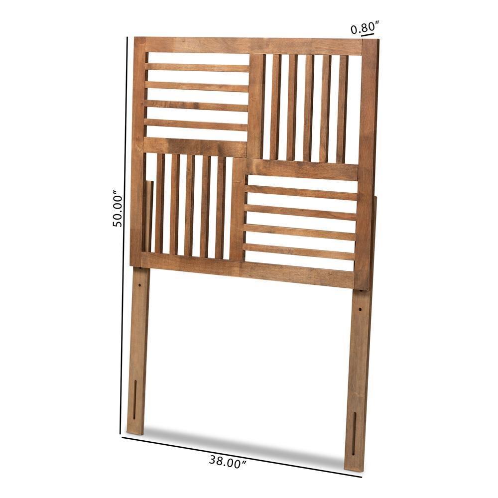 Adler Modern and Contemporary Transitional Ash Walnut Finished Wood Twin Size Headboard FredCo