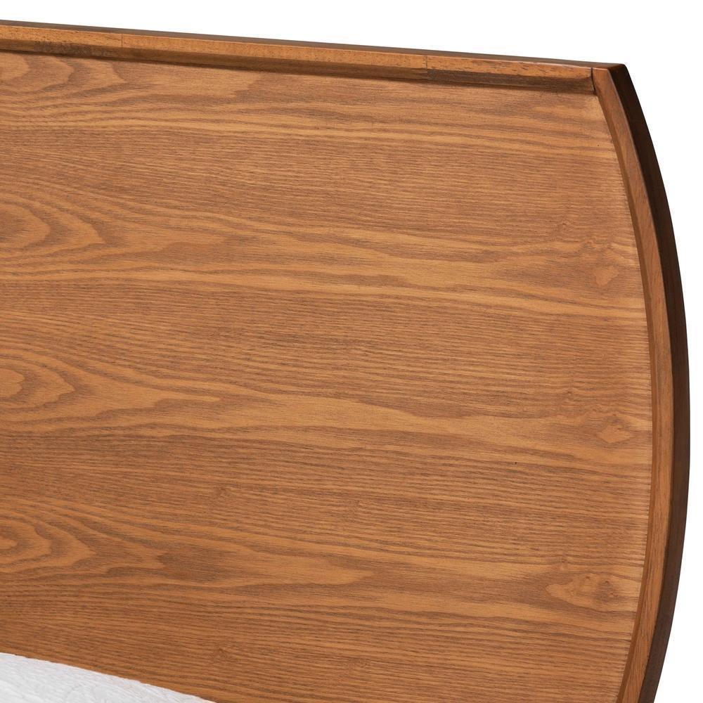 Aimi Mid-Century Modern Walnut Brown Finished Wood Twin Size Platform Bed FredCo
