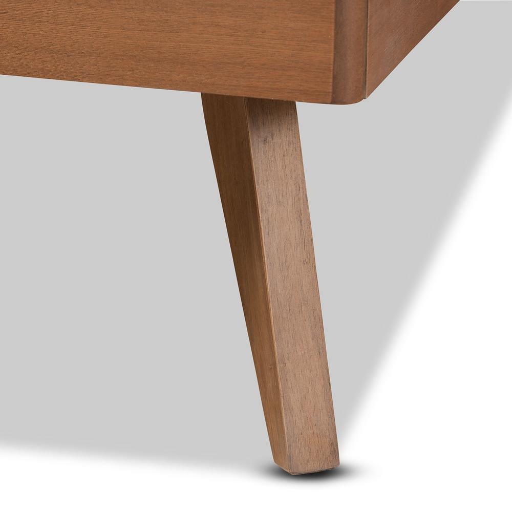 Aimi Mid-Century Modern Walnut Brown Finished Wood Twin Size Platform Bed FredCo