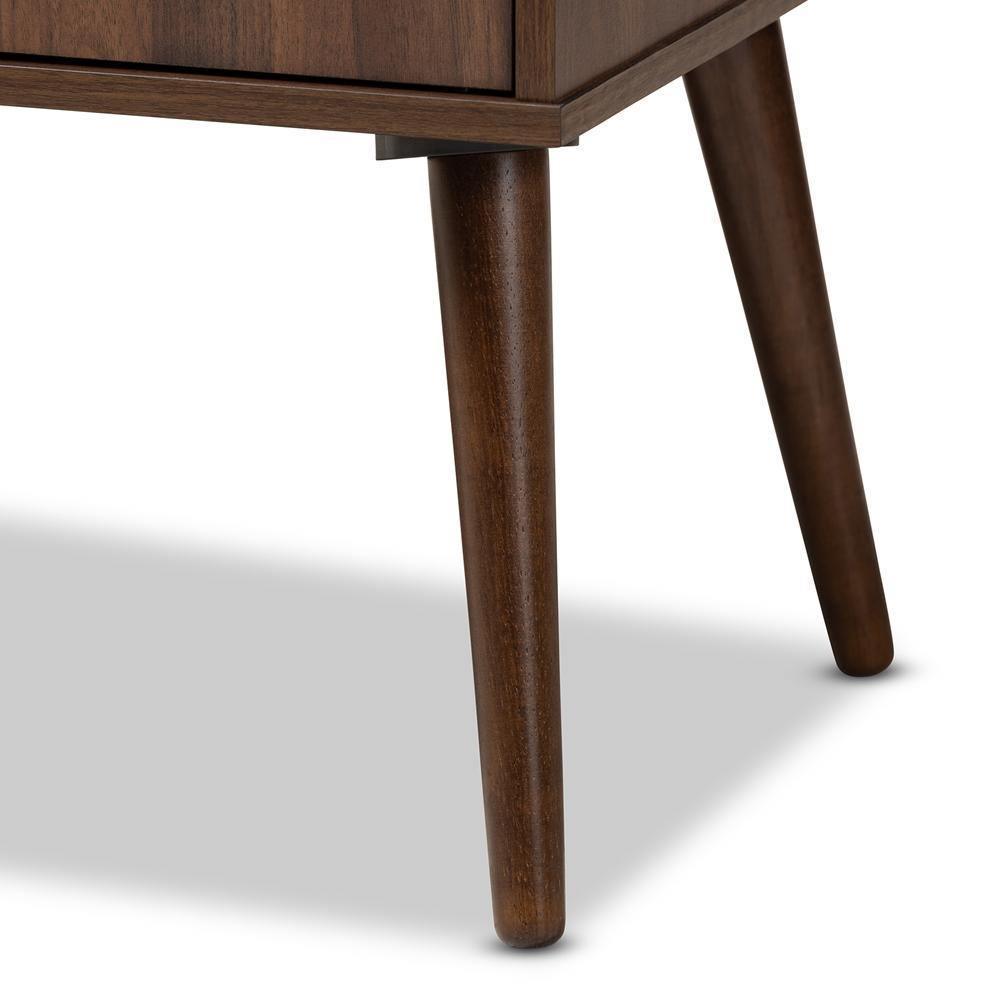 Alard Mid-Century Modern Walnut Brown Finished 2-Door Wood TV Stand FredCo