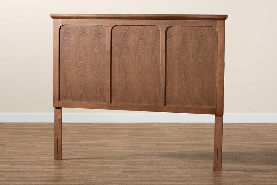 Alarice Classic and Traditional Ash Walnut Finished Wood Queen Size Headboard FredCo