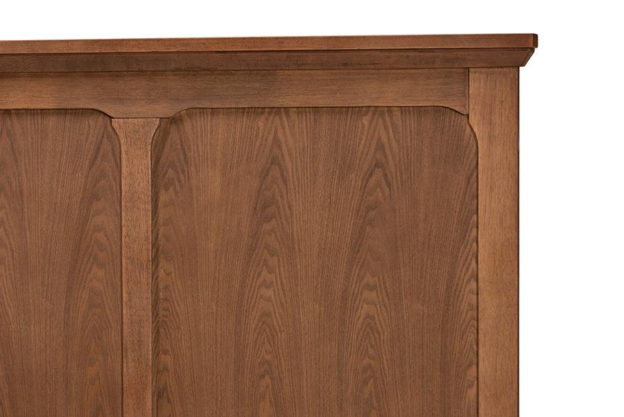 Alarice Classic and Traditional Ash Walnut Finished Wood Queen Size Headboard FredCo