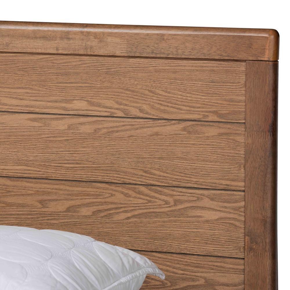 Alba Modern Transitional Ash Walnut Brown Finished Wood King Size 4-Drawer Platform Storage Bed with Built-In Shelves FredCo