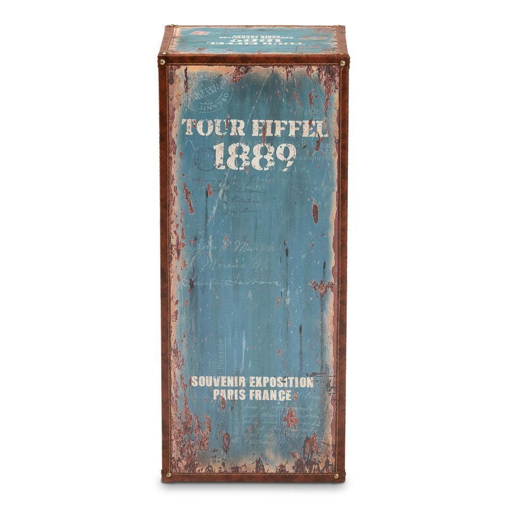Alba Vintage Rustic French Inspired Blue Finished Wood 5-Drawer Accent Storage Cabinet FredCo