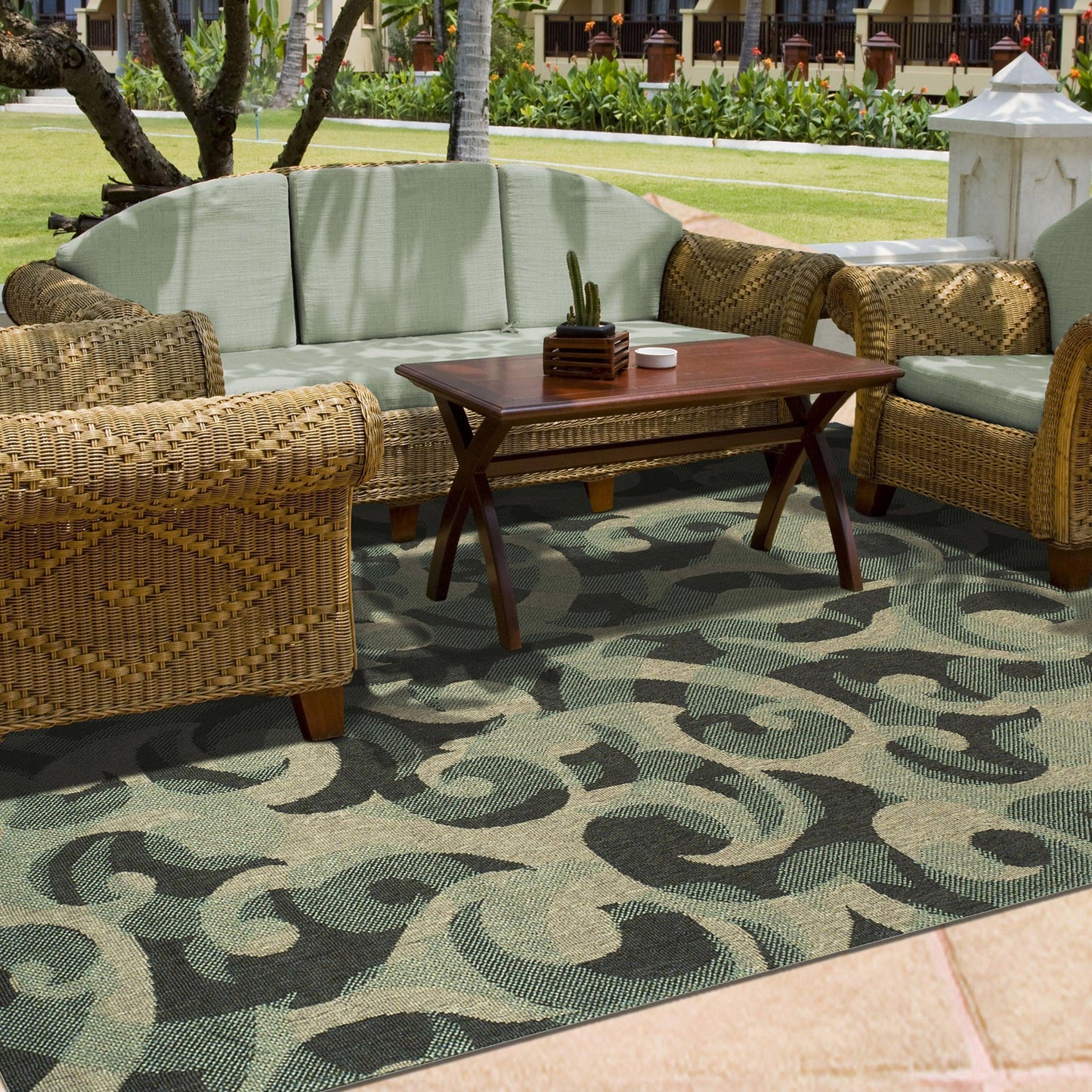 Aldaine Weather-Resistant Indoor/Outdoor Rug FredCo
