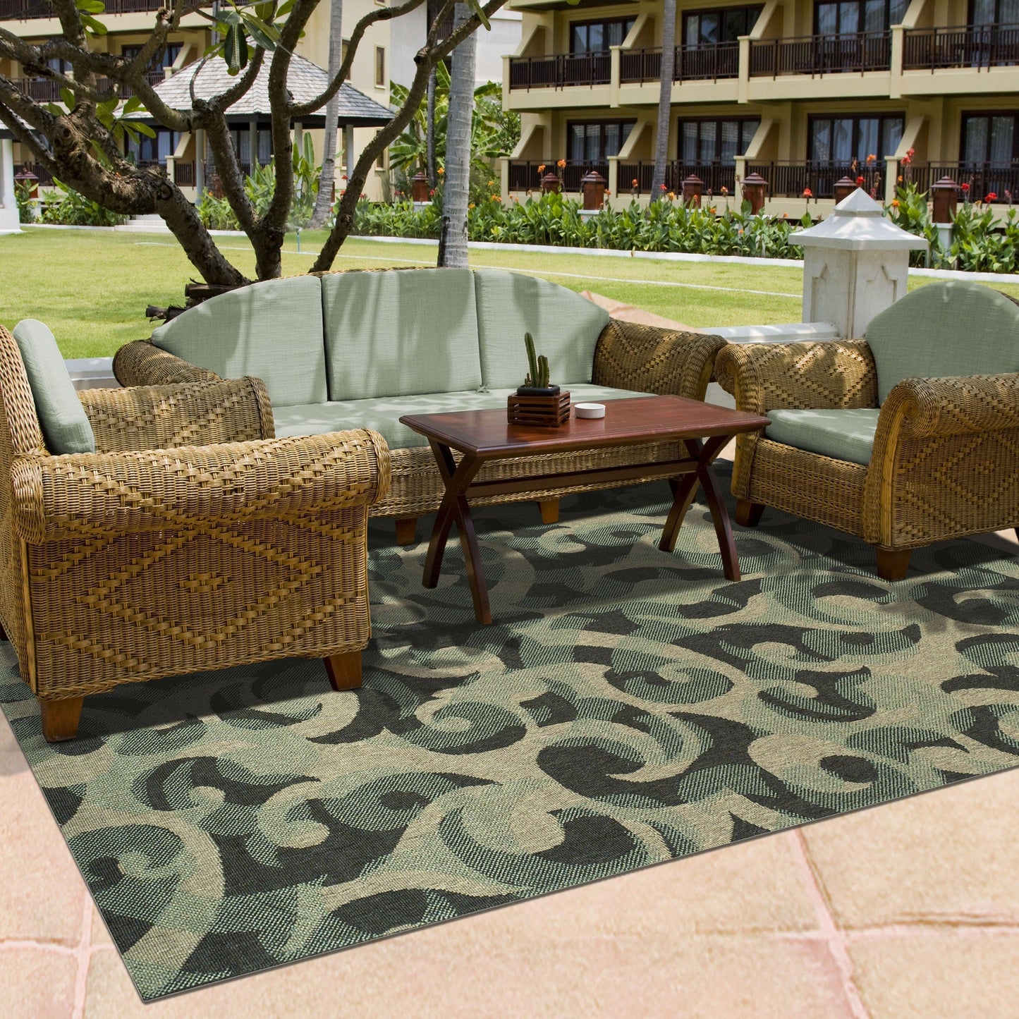 Aldaine Weather-Resistant Indoor/Outdoor Rug FredCo