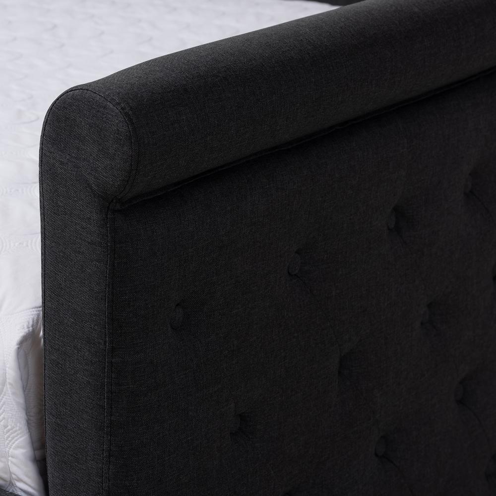 Alena Modern and Contemporary Dark Grey Fabric Upholstered Queen Size Daybed with Trundle FredCo