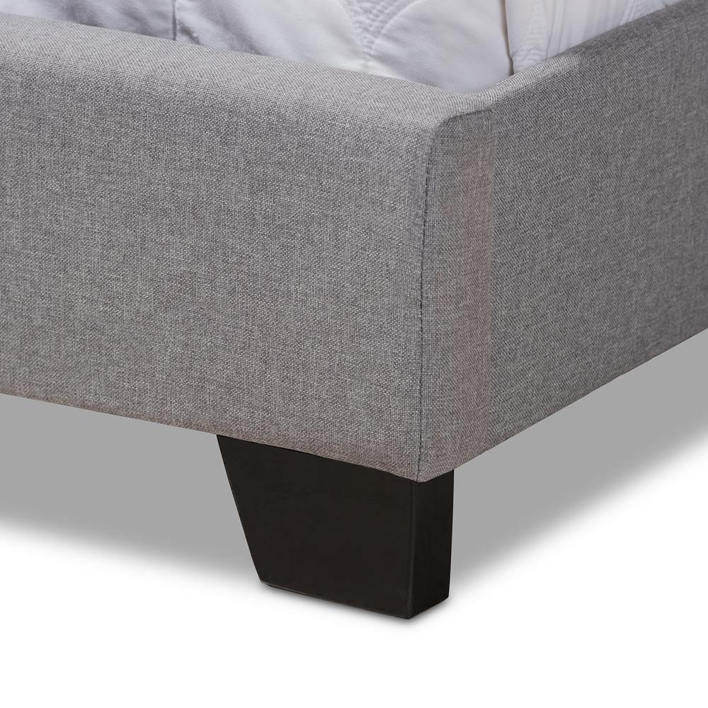 Alesha Modern and Contemporary Grey Fabric Upholstered King Size Bed FredCo