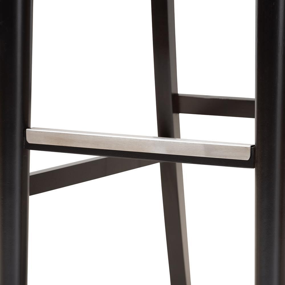 Alexandra Modern and Contemporary Grey Fabric Upholstered and Espresso Brown Finished Wood 2-Piece Bar Stool Set FredCo