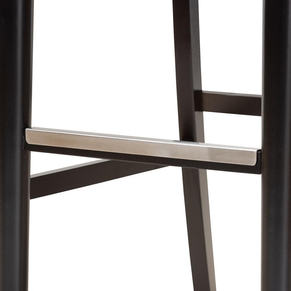 Alexandra Modern and Contemporary Sand Fabric Upholstered and Espresso Brown Finished Wood 2-Piece Bar Stool Set FredCo