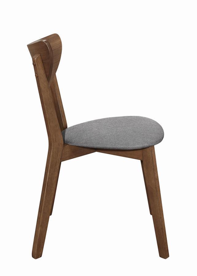 Alfredo Upholstered Dining Chairs Grey and Natural Walnut (Set of 2) 108082 Coaster FredCo