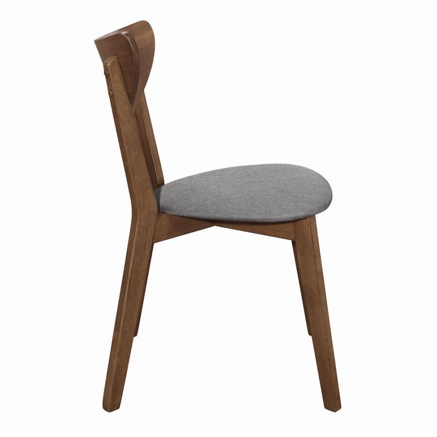 Alfredo Upholstered Dining Chairs Grey and Natural Walnut (Set of 2) 108082 Coaster FredCo