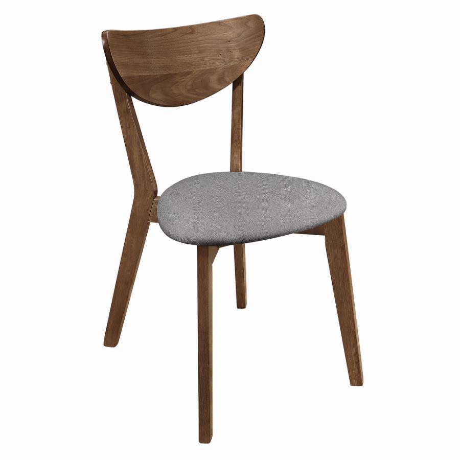 Alfredo Upholstered Dining Chairs Grey and Natural Walnut (Set of 2) 108082 Coaster FredCo