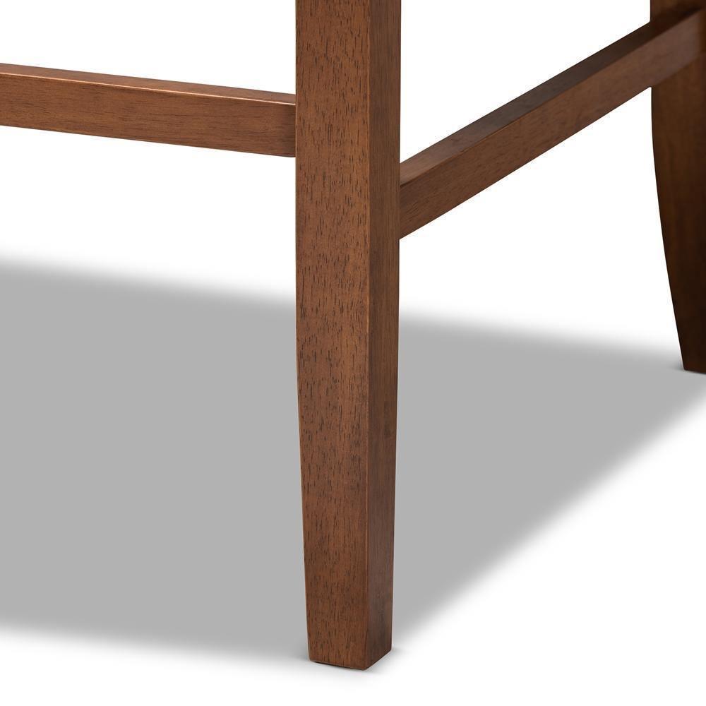 Alira Modern and Contemporary Beige Fabric Upholstered Walnut Finished Wood Button Tufted Bar Stool Bench FredCo