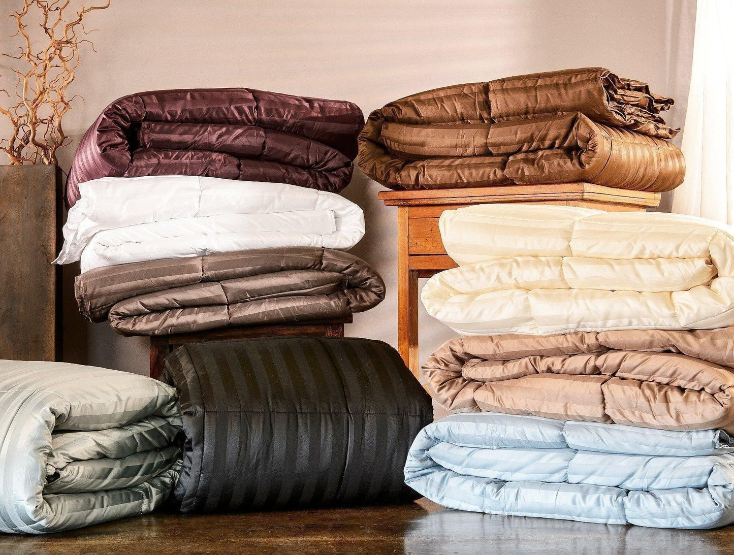 All Season Down Alternative 1 inch Stripes Comforter FredCo