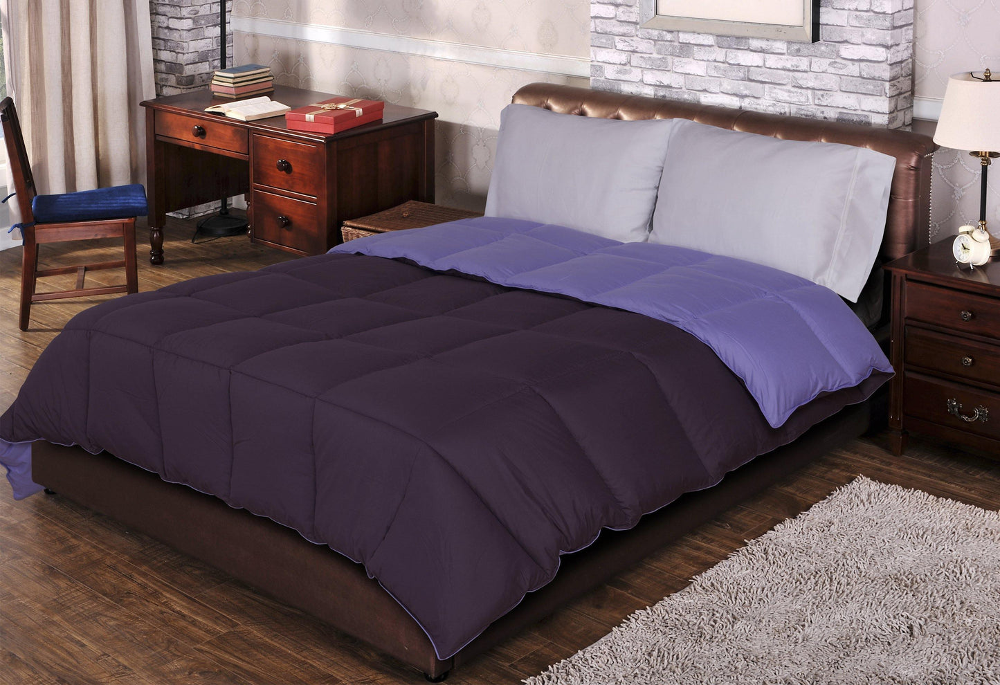 All Season Down Alternative Reversible Dual-Color Comforter FredCo
