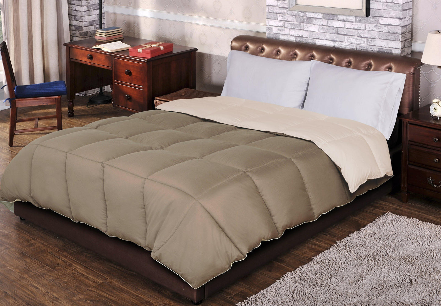 All Season Down Alternative Reversible Dual-Color Comforter FredCo
