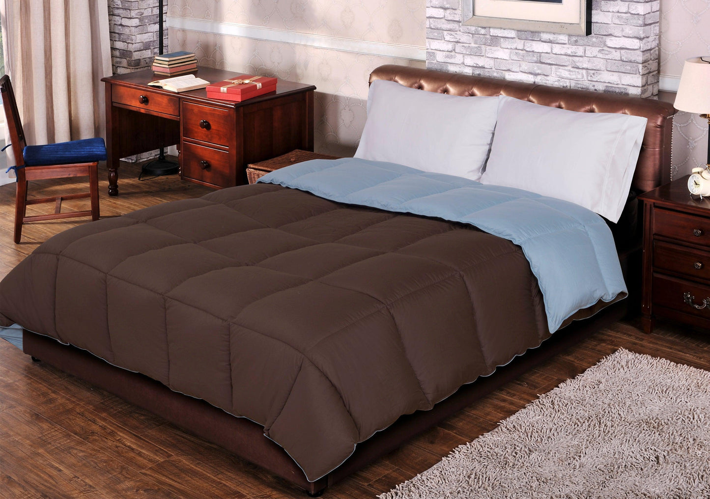 All Season Down Alternative Reversible Dual-Color Comforter FredCo