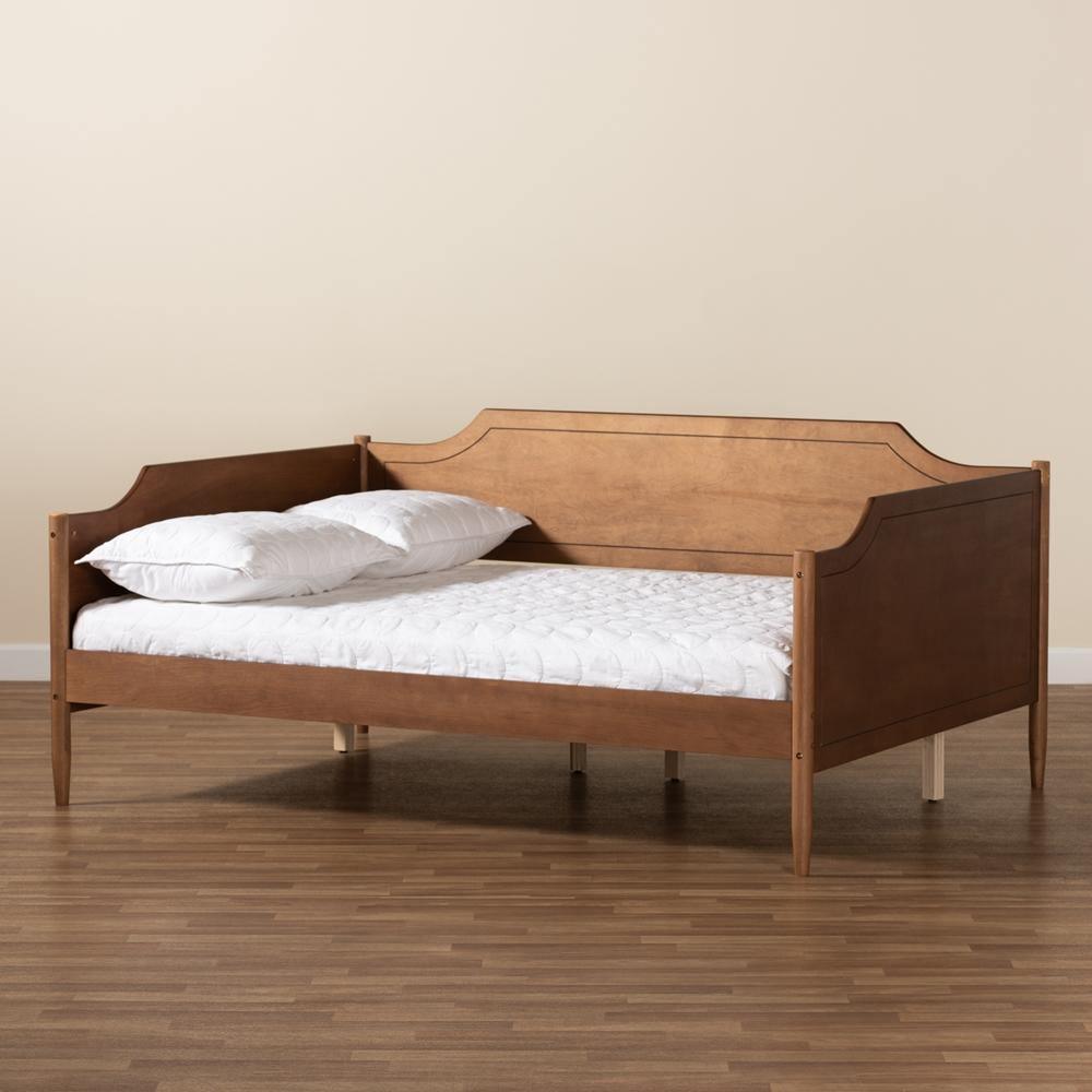 Alya Classic Traditional Farmhouse Walnut Brown Finished Wood Full Size Daybed FredCo