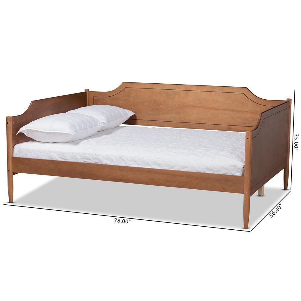 Alya Classic Traditional Farmhouse Walnut Brown Finished Wood Full Size Daybed FredCo