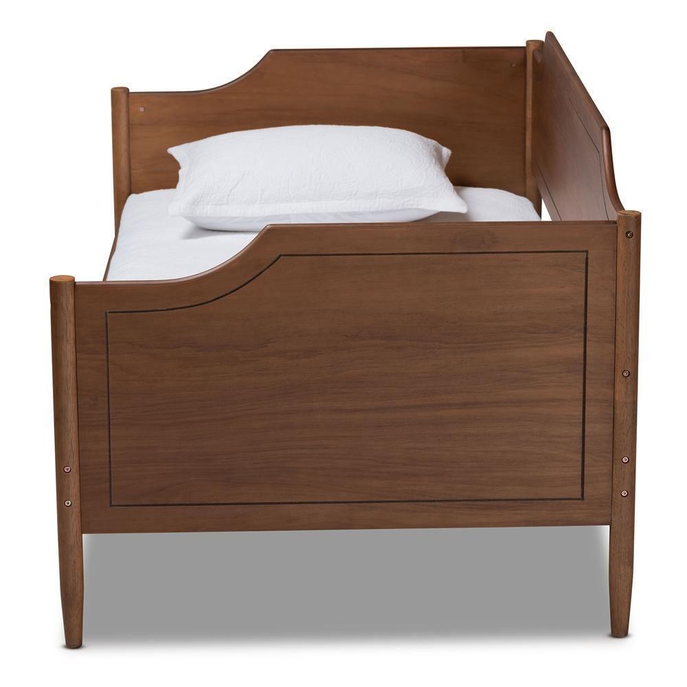 Alya Classic Traditional Farmhouse Walnut Brown Finished Wood Twin Size Daybed FredCo