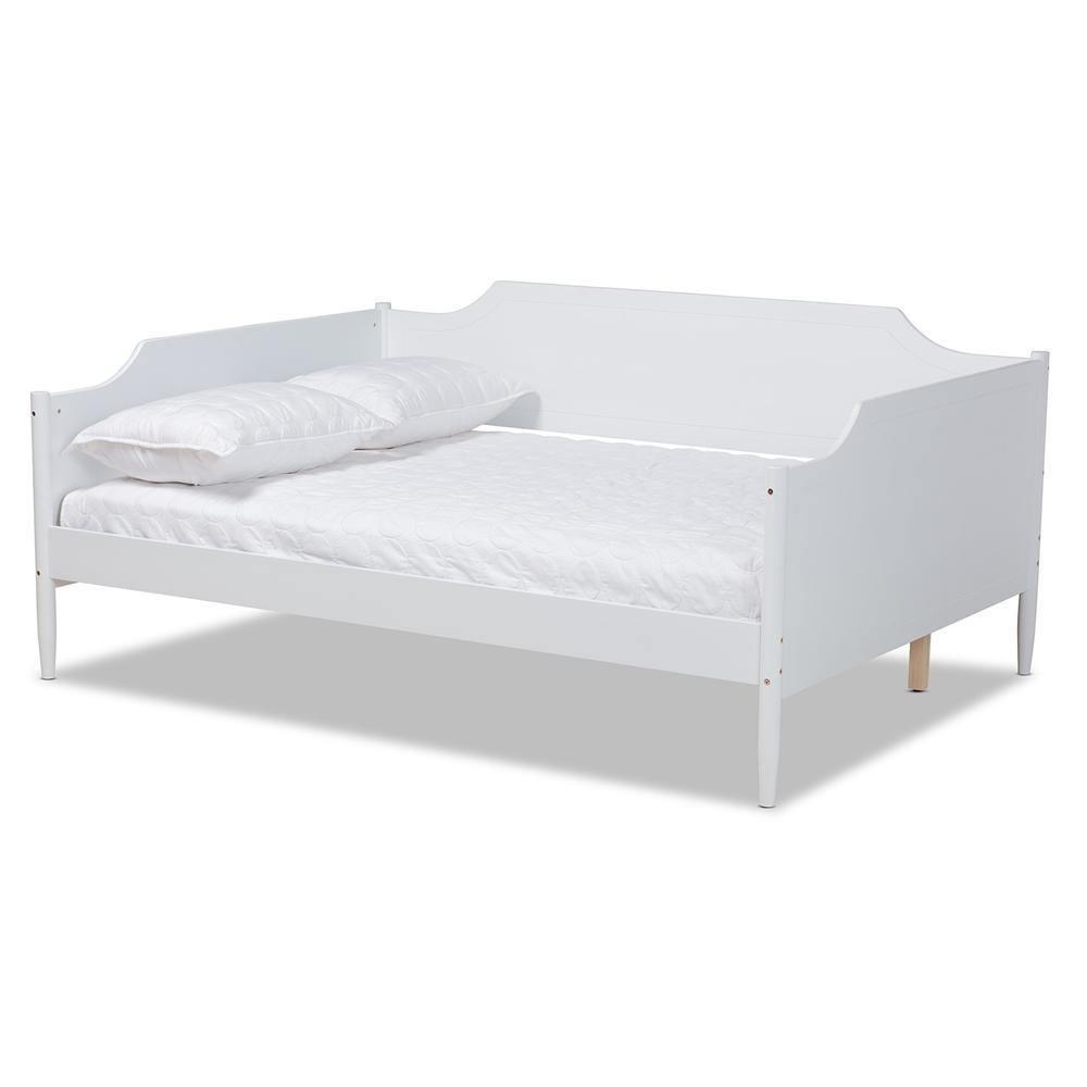 Alya Classic Traditional Farmhouse White Finished Wood Full Size Daybed FredCo